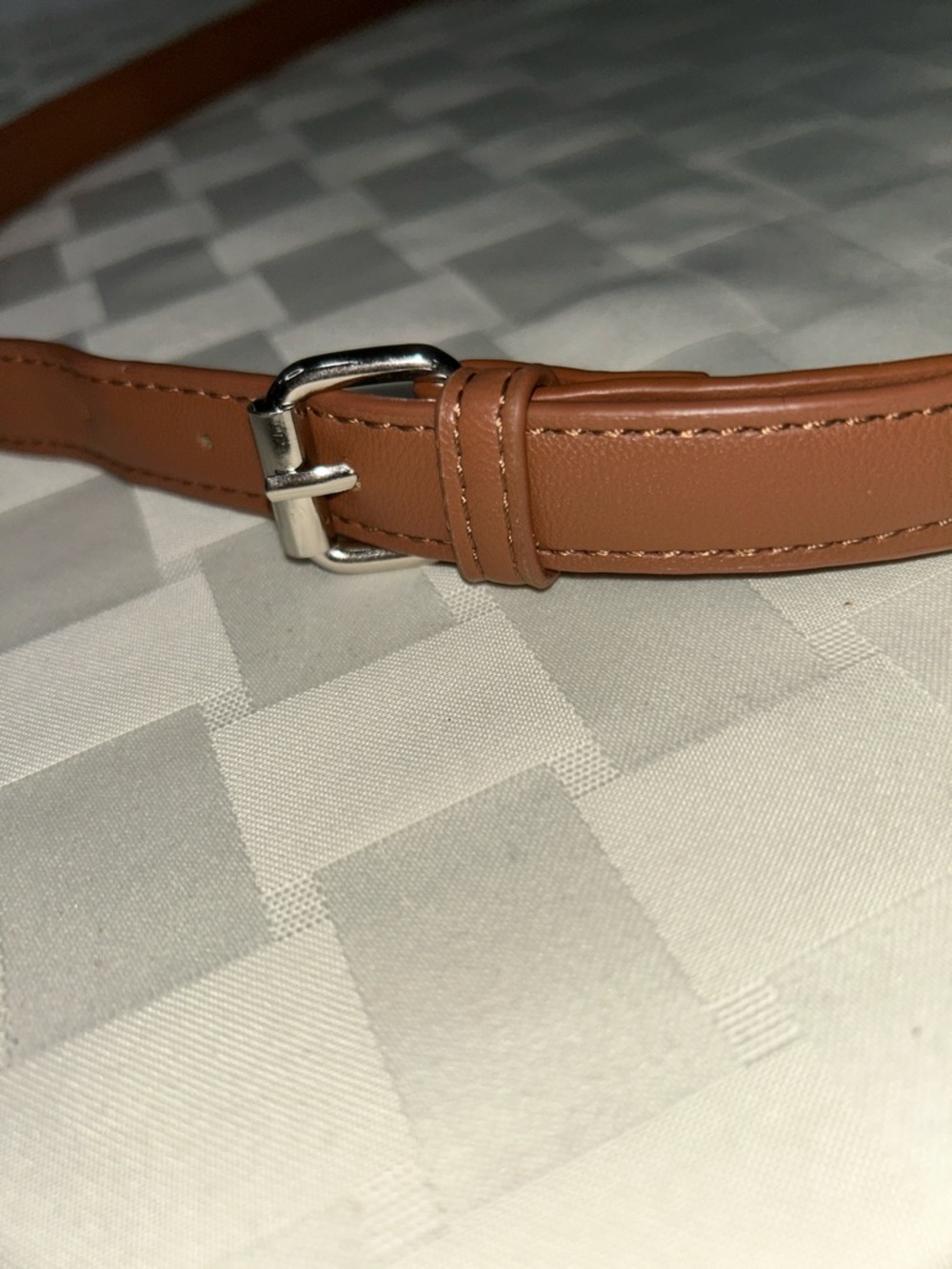 Steve Madden Tan Replacement Strap with Silver-Tone Hardware